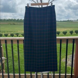 Pendleton Virgin Wool Vintage Green and Red pencil  Skirt
